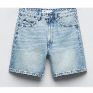 Zara mid-rise denim shorts
